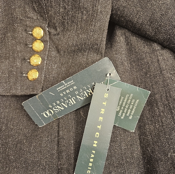 NWT - Lauren Jeans Co. Black Stretch Jeans Blazer - Size 14W - Picture 8 of 10